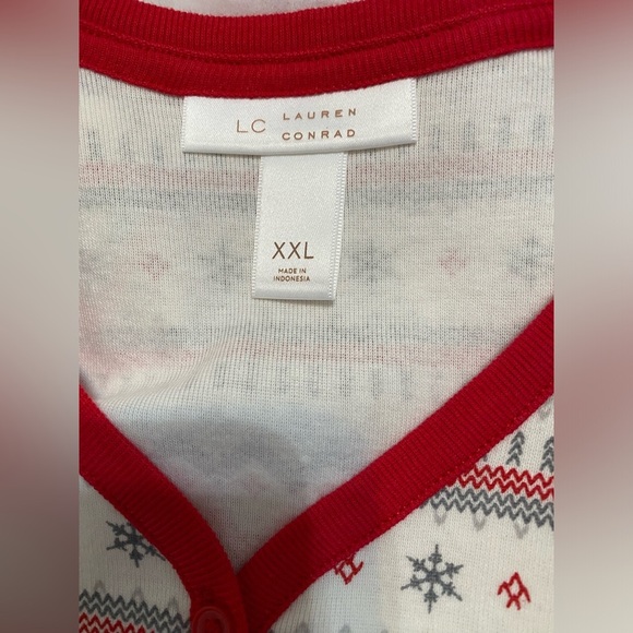 Lauren Conrad Women's  Christmas Holiday pajama XXL red white gray plus size - Picture 3 of 6